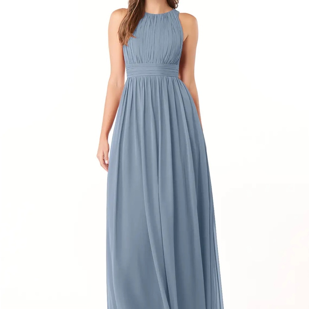 Elegant Azazie dusty Blue Sleeveless Maxi Dress